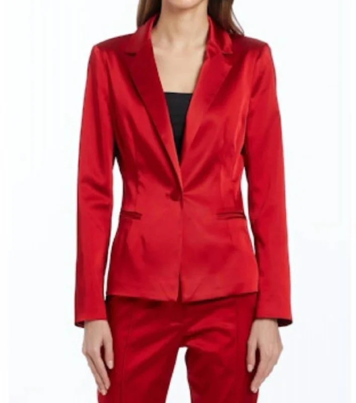 leopard print coats for women -Mercer Blazer In Red