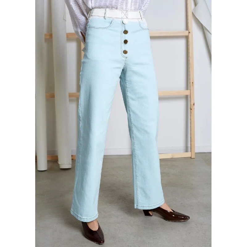 wool trousers for women -Rejina Pyo Women's Valerie ombre Flared Jeans Blue Size 8