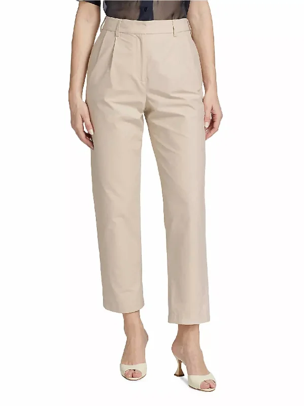 denim joggers for women -Ivy Tailored Straight-Leg Pants In Khaki