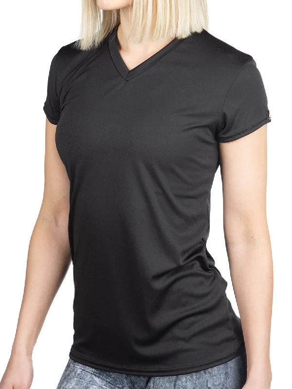 sleeveless summer tops for women -Microtech™ Women's Loose Fit Short Sleeve V-Neck Shirt