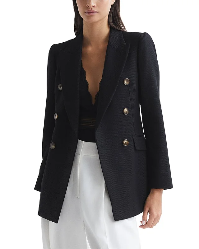 trendy plaid blazers for women -Reiss Laura Blazer