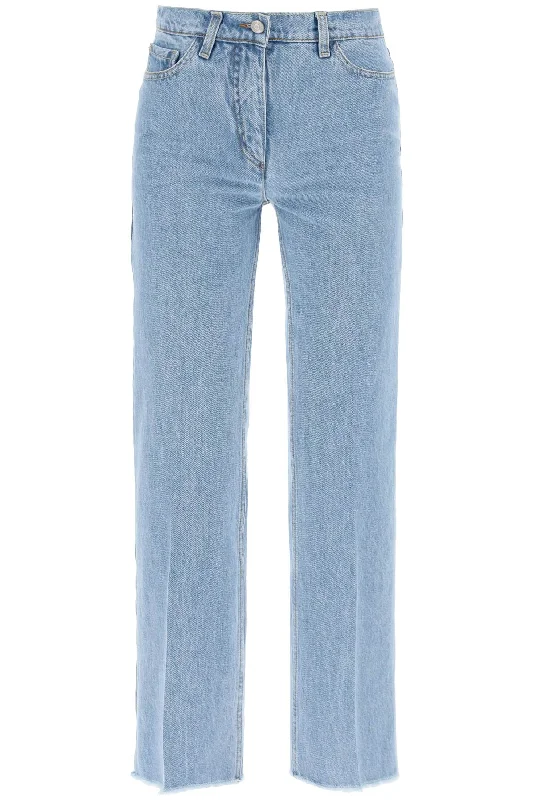 high rise pants for women -Magda Butrym Women's Low-Waisted Cropped Jeans