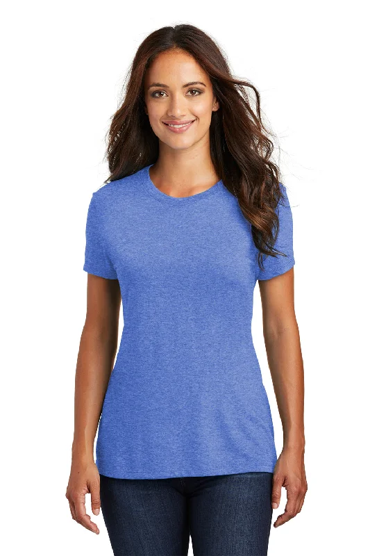 women's pleated tops -District Womens Perfect Tri Short Sleeve Crewneck T-Shirt - Royal Blue Frost