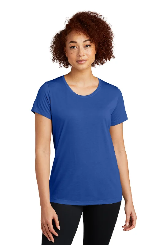 crop tops for women -Sport-Tek Womens Competitor Moisture Wicking Short Sleeve Scoop Neck T-Shirt - True Royal Blue