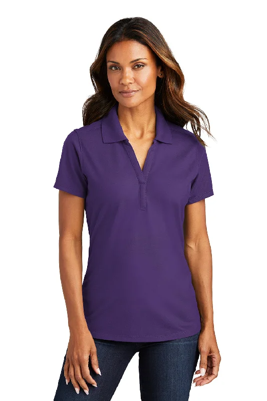 asymmetrical tops for women -Port Authority Womens EZPerformance Moisture Wicking Short Sleeve Polo Shirt - Majestic Purple