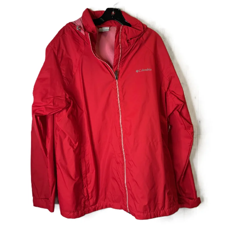 women's double-breasted coats -Coat Raincoat By Columbia In Red, Size: 3x