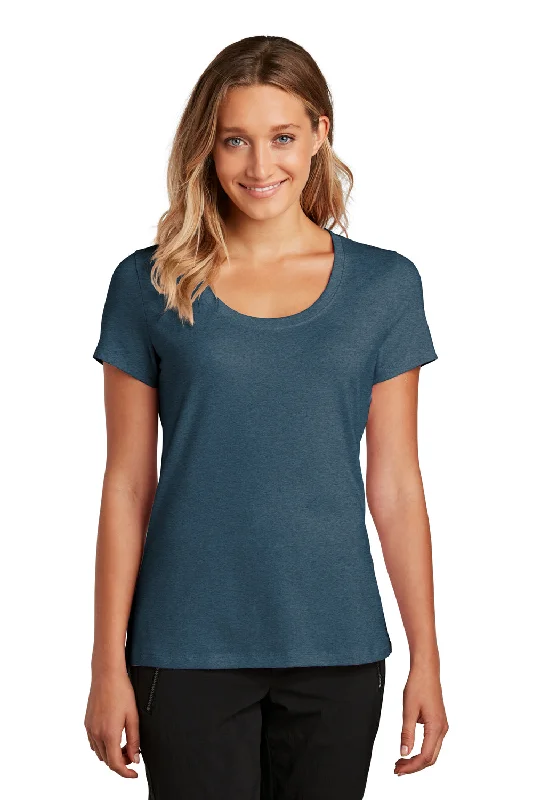 women's halter tops -District Womens Flex Short Sleeve Scoop Neck T-Shirt - Heather Neptune Blue