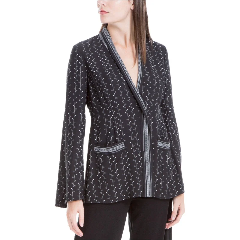 warm winter coats for women -Max Studio London Womens Printed One Button Blazer Jacket