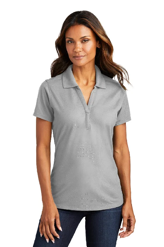 everyday tops for women -Port Authority Womens EZPerformance Moisture Wicking Short Sleeve Polo Shirt - Gusty Grey