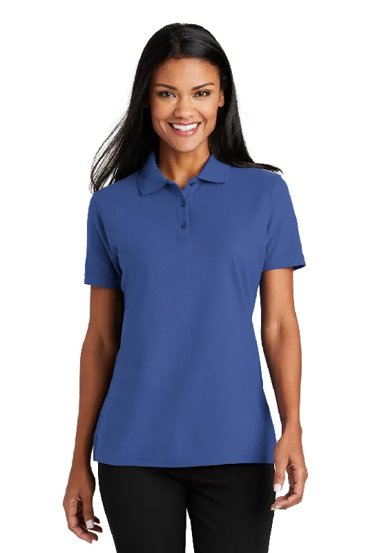 casual long sleeve shirts for women -Port Authority Womens Moisture Wicking Short Sleeve Polo Shirt - Royal Blue