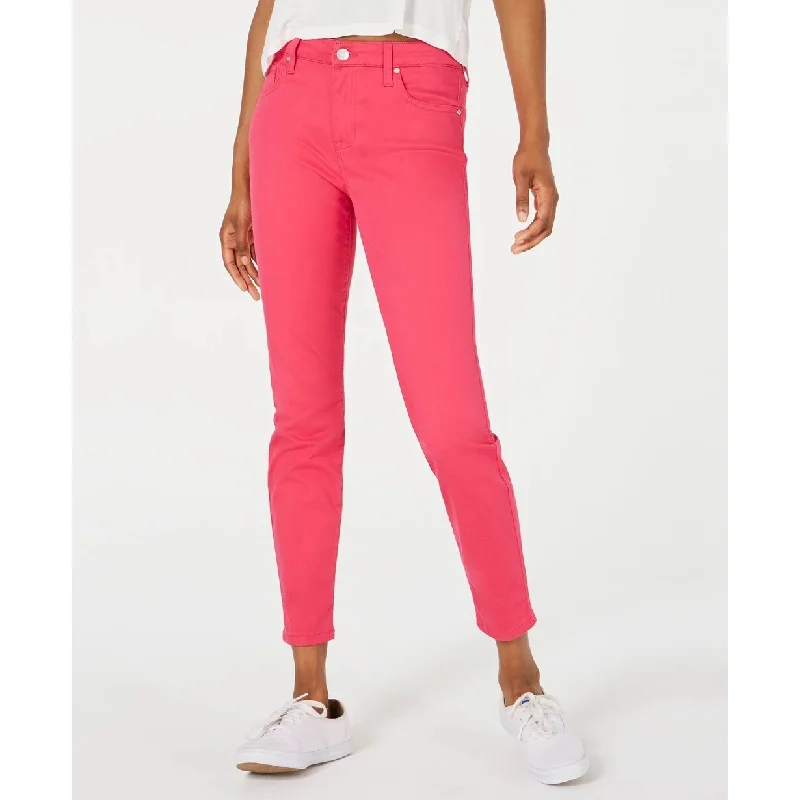 women's track pants -Celebrity Pink Juniors' Ankle Skinny Jeans Dark Pink Size 9