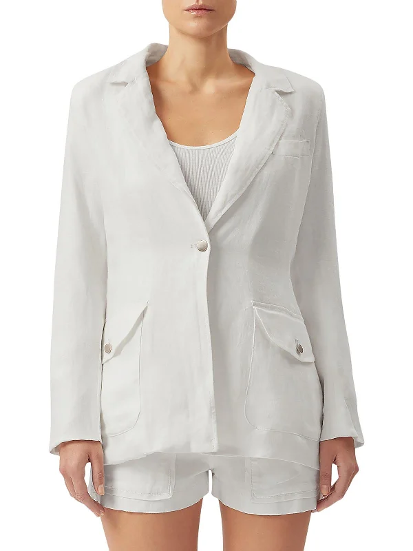 ultra-light jackets for women -Womens Long Sleeve Work Wear One-Button Blazer