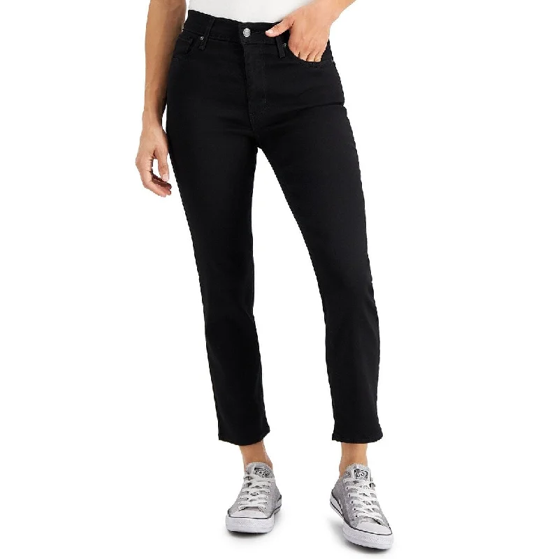 quick dry pants for women -Levi's Women's 724 Straight-Leg Cropped Jeans Black Size 31