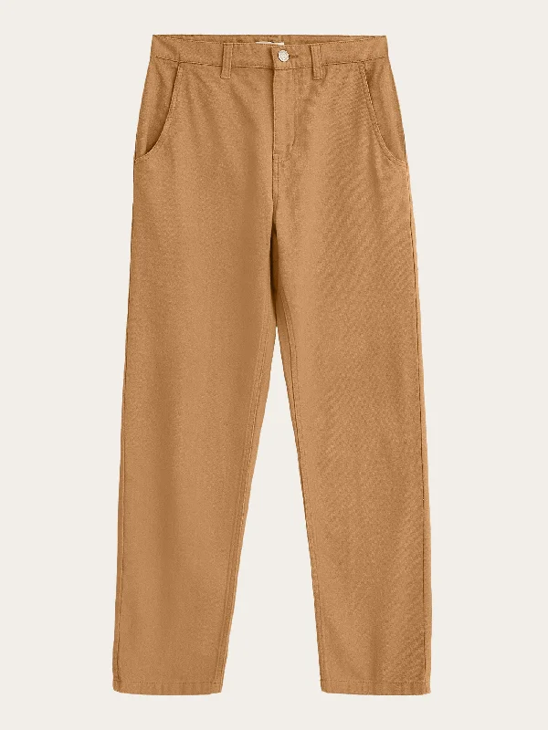 stylish joggers for women -CALLA tapered canvas pant - Brown Sugar