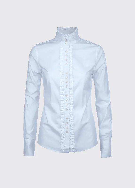 cold shoulder tops for women -Chamomile Shirt - Pale Blue