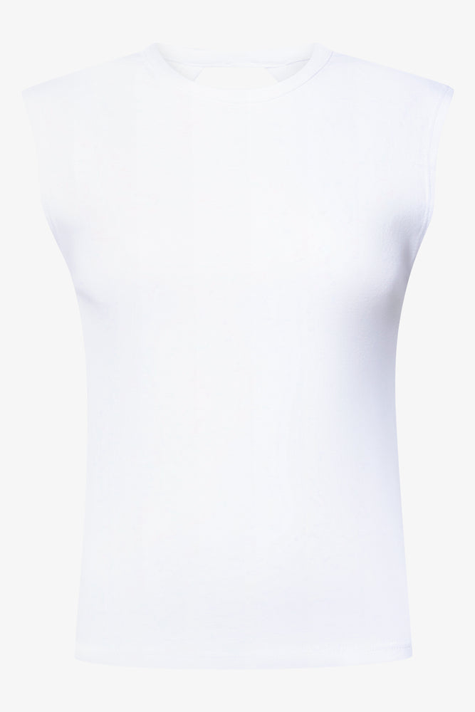 sleeveless tops for women -Open Back Top White