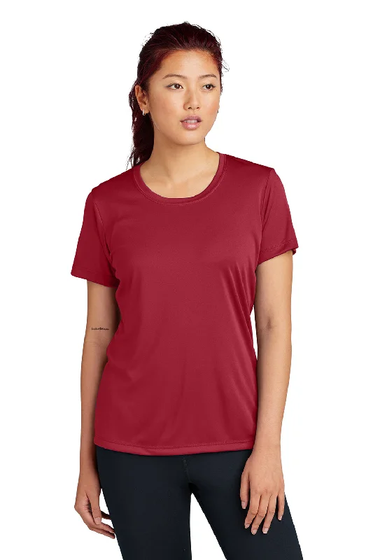 women's satin blouses -Sport-Tek Womens Competitor Moisture Wicking Short Sleeve Crewneck T-Shirt - Deep Red