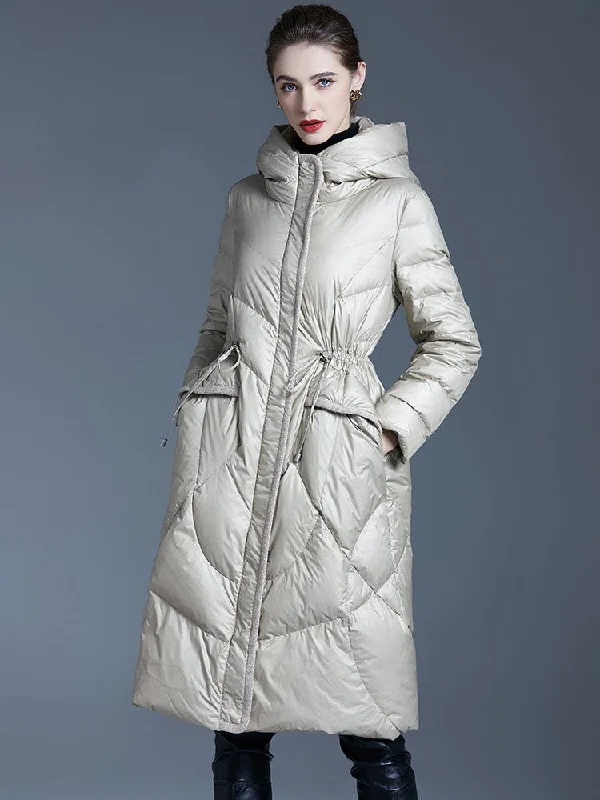 longline coats for women -Michelle Hooded Down Puffer Coat