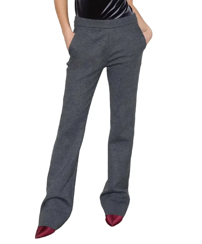 drawstring pants for women -Blessing Pant In Grey Mixte