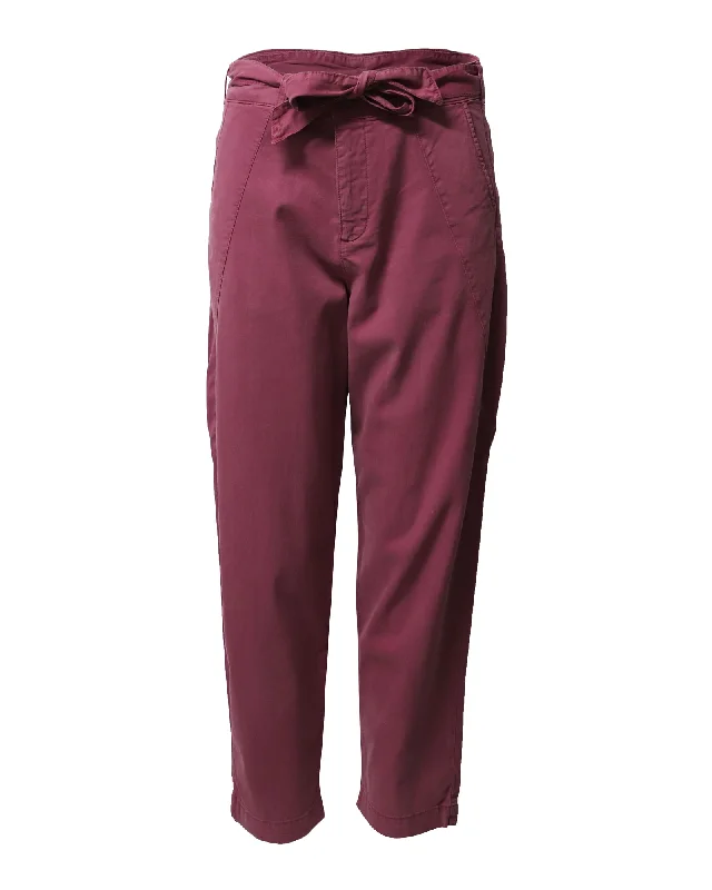 women's breathable joggers -Ba&sh Parker Fluid Pants in Pink Lyocell