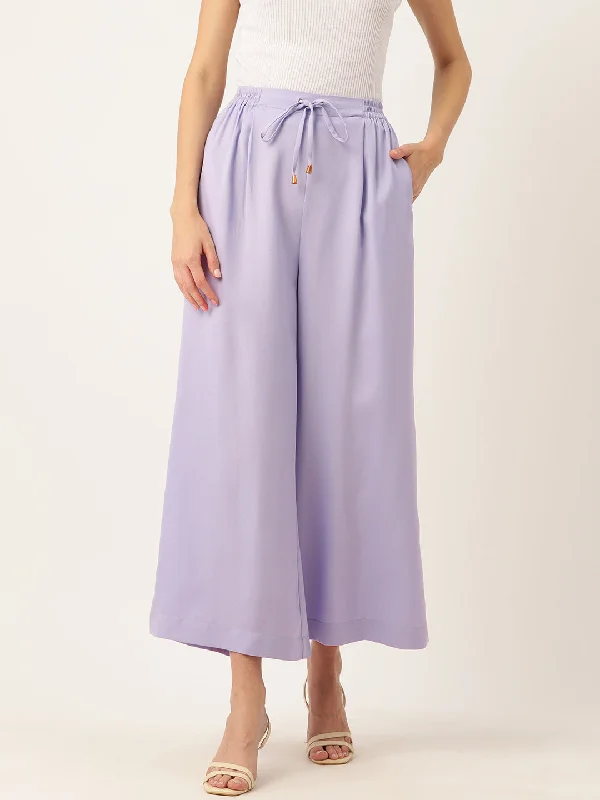 outdoor hiking pants for women -Rue Collection Relaxed Loose Fit High-Rise Pleated Culottes