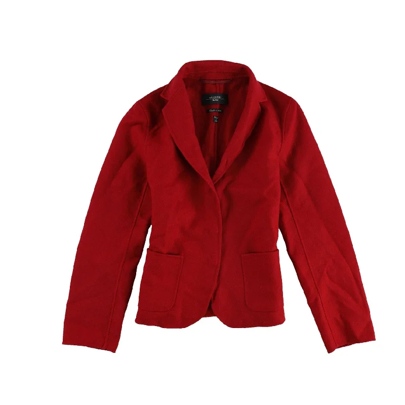 structured coats for women -MaxMara Womens Hidden-Snap Three Button Blazer Jacket, Red, Medium