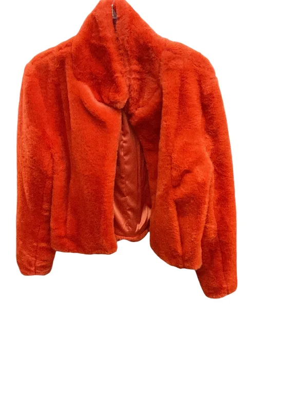 cozy knit coats for women -Coat Faux Fur & Sherpa By Anthropologie In Orange, Size: M