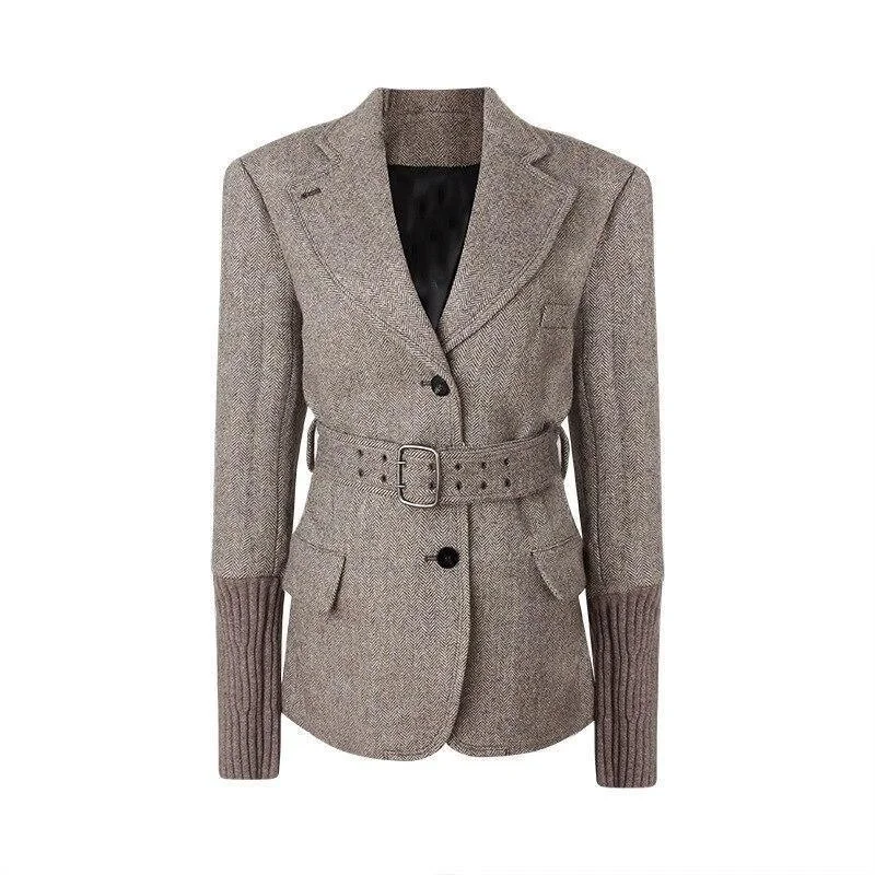 women's winter coats -Sweater Sleeved Women's Winter Blazer