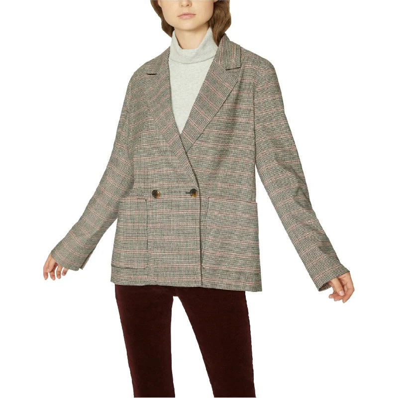 thick fleece coats for women -Sanctuary Clothing Womens Plaid Two Button Blazer Jacket