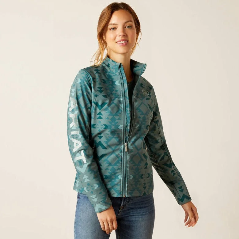 casual outerwear for women -Ariat Women's Team Softshell Pinewood Print Jacket