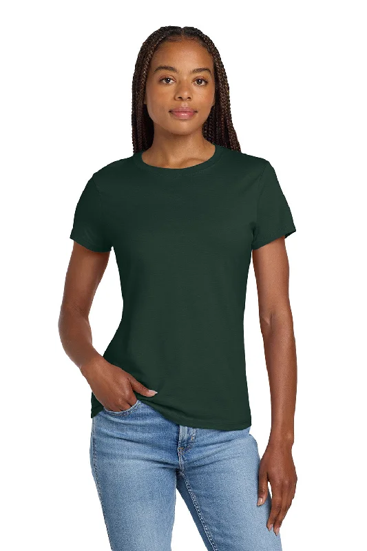 tie-front tops for women -Hanes Womens Nano-T Short Sleeve Crewneck T-Shirt - Deep Forest Green