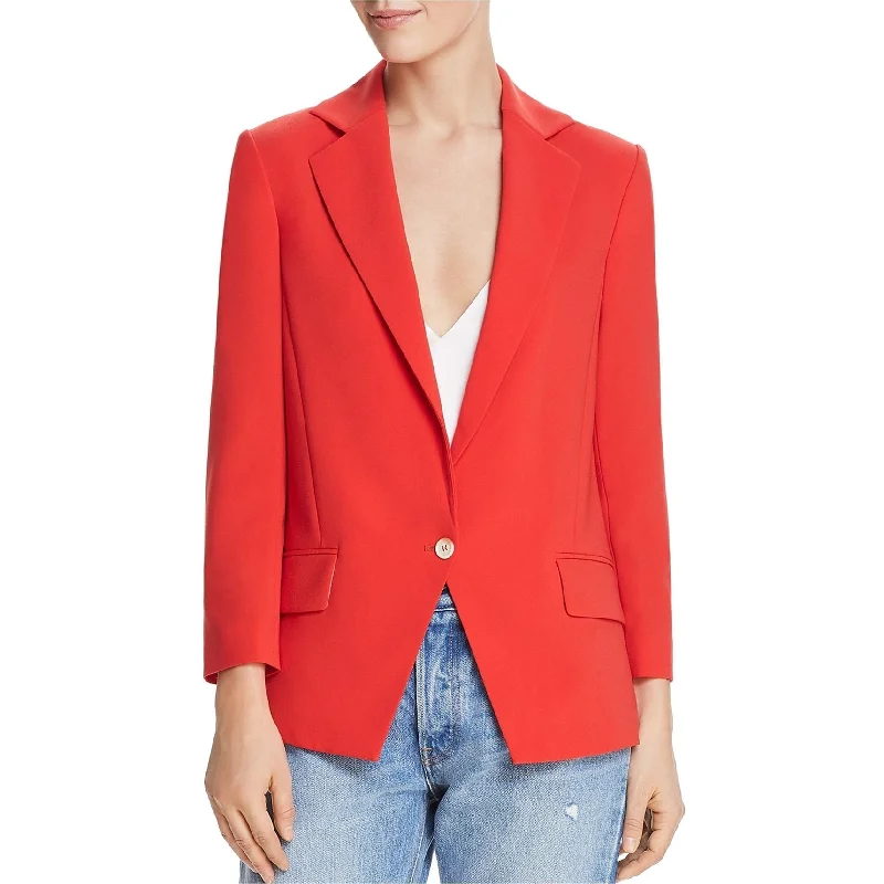 ultra-light jackets for women -Dylan Gray Womens Faux Pocket One Button Blazer Jacket, Red, 8