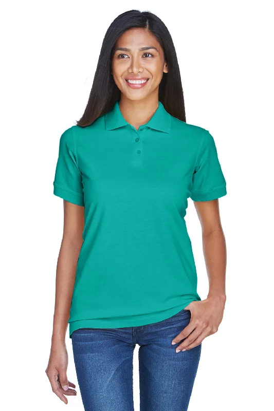 women's knitted sweaters -UltraClub Womens Classic Short Sleeve Polo Shirt - Jade Green - Closeout