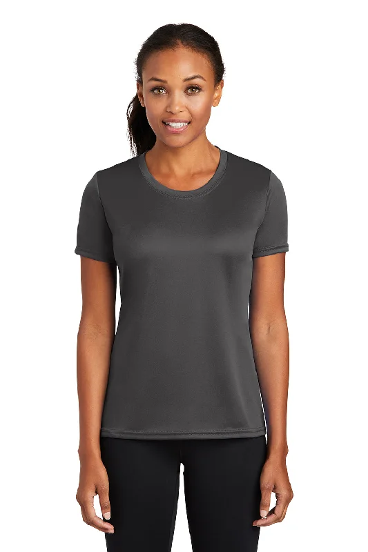 women's party tops -Port & Company Womens Dry Zone Performance Moisture Wicking Short Sleeve Crewneck T-Shirt - Charcoal Grey