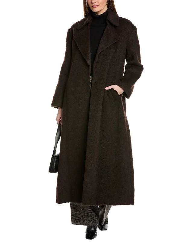 velvet coats for women -Kenneth Cole Wool-Blend Trench Coat