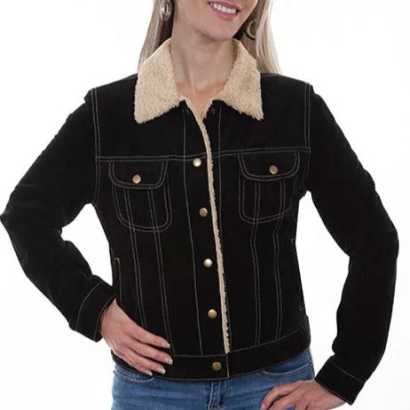 elegant coats for women -Scully Women's Suede Jean Jacket