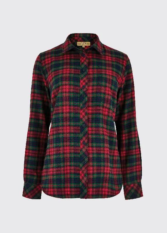 casual women's tops -Japonica Check Shirt - Navy