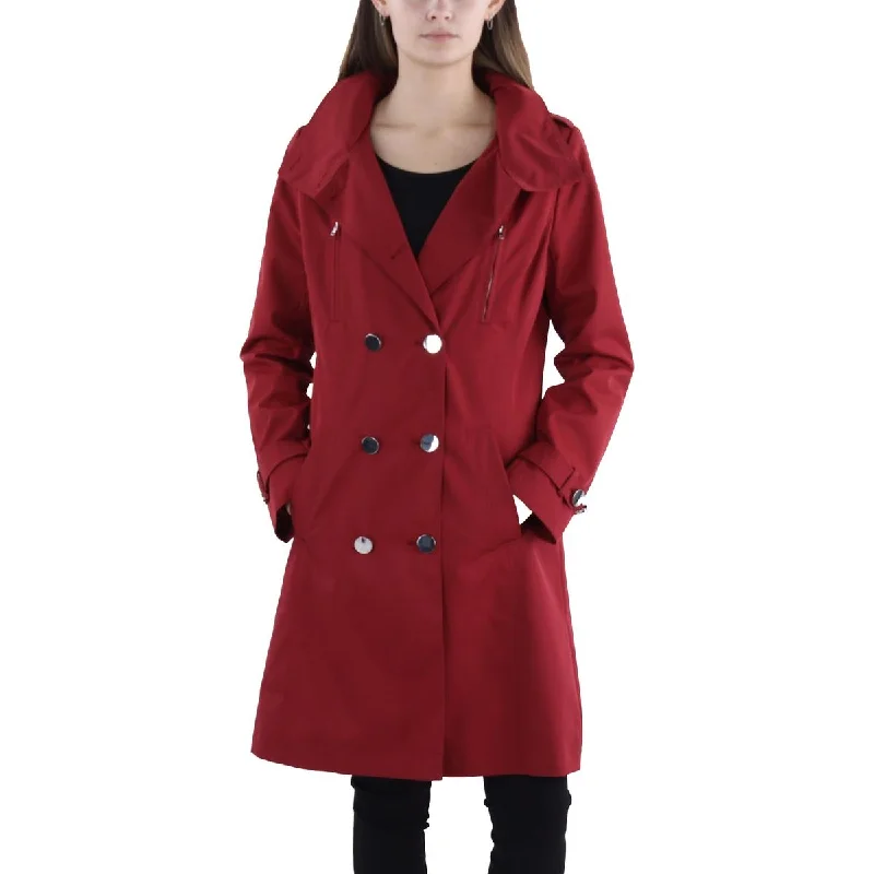 belted trench coats for women -Womens Water Resistant Midi Trench Coat