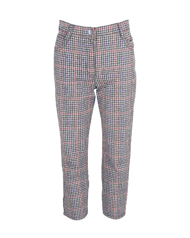 outdoor adventure pants for women -Prada Houndstooth Check Trousers in Multicolor Cotton