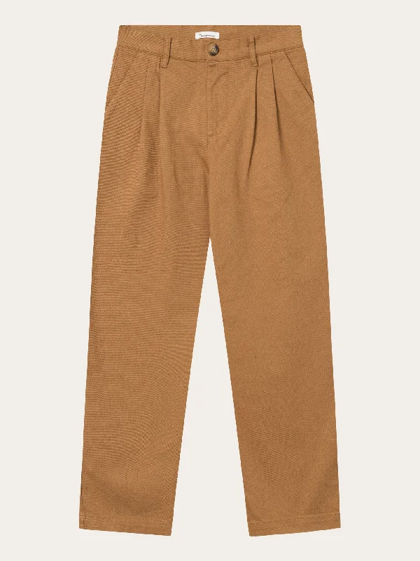 drawstring pants for women -POSEY wide high-rise twill pants - Brown Sugar