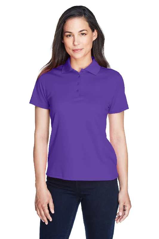 stretchable tops for women -Core 365 Womens Origin Performance Moisture Wicking Short Sleeve Polo Shirt - Campus Purple