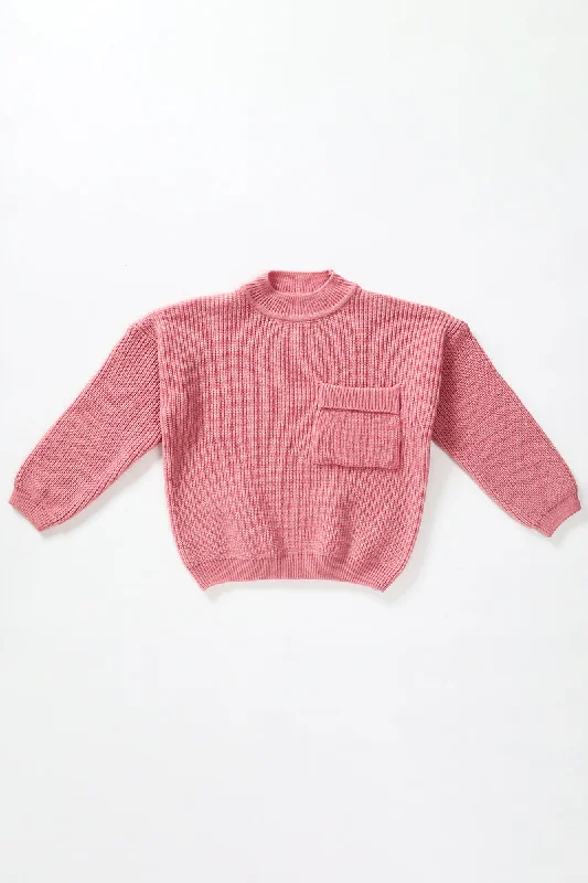 unique tops for women -Cute girl pink sweater