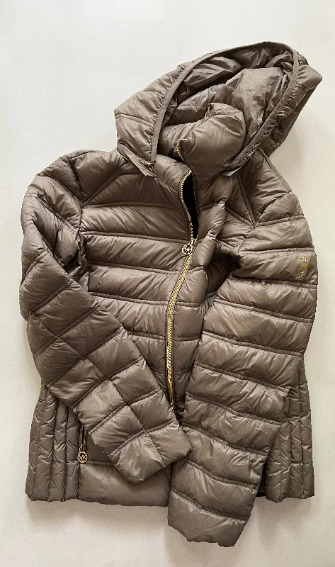 sporty jackets for women -Coat Puffer & Quilted By Michael Kors In Taupe, Size: L