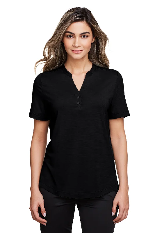 boho style tops for women -North End Womens Jaq Performance Moisture Wicking Short Sleeve Polo Shirt - Black