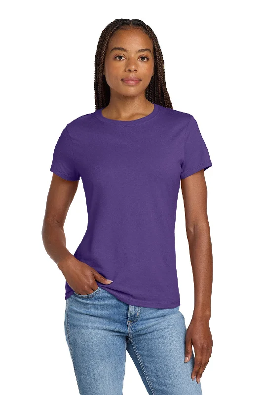 long tunic tops for leggings -Hanes Womens Nano-T Short Sleeve Crewneck T-Shirt - Purple