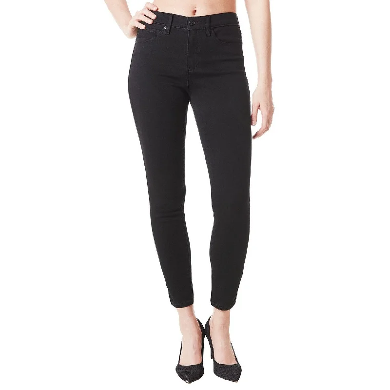 casual stretch pants for women -Nicole Miller Women's New York Soho High-Rise Skinny Jeans Black Size 12