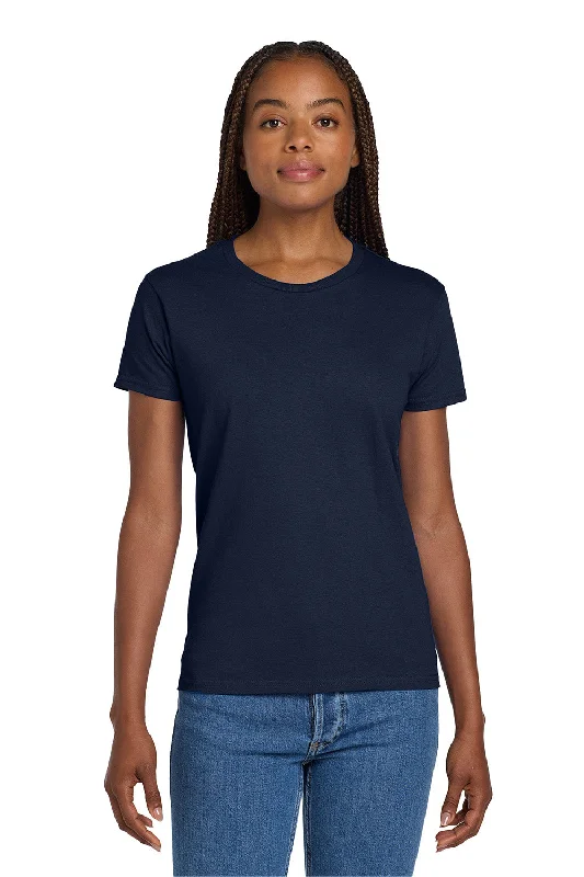 plaid button-down shirts for women -Gildan Womens Ultra Short Sleeve Crewneck T-Shirt - Navy Blue