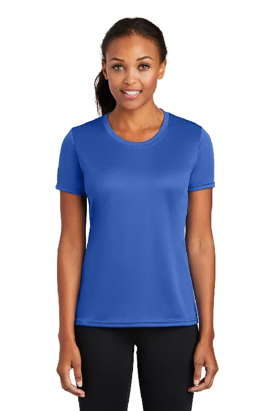 soft fabric tops for women -Port & Company Womens Dry Zone Performance Moisture Wicking Short Sleeve Crewneck T-Shirt - Royal Blue