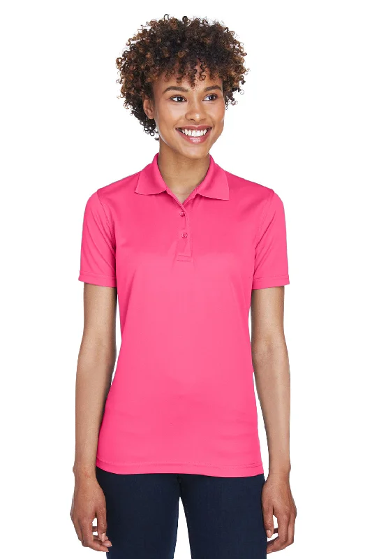 women's wrap tops -UltraClub Womens Cool & Dry Moisture Wicking Short Sleeve Polo Shirt - Heliconia Pink