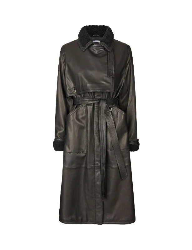 women's biker jackets -Sarit Coat — Black